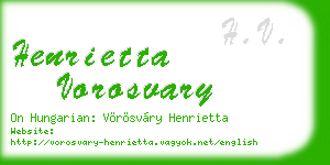 henrietta vorosvary business card