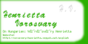 henrietta vorosvary business card